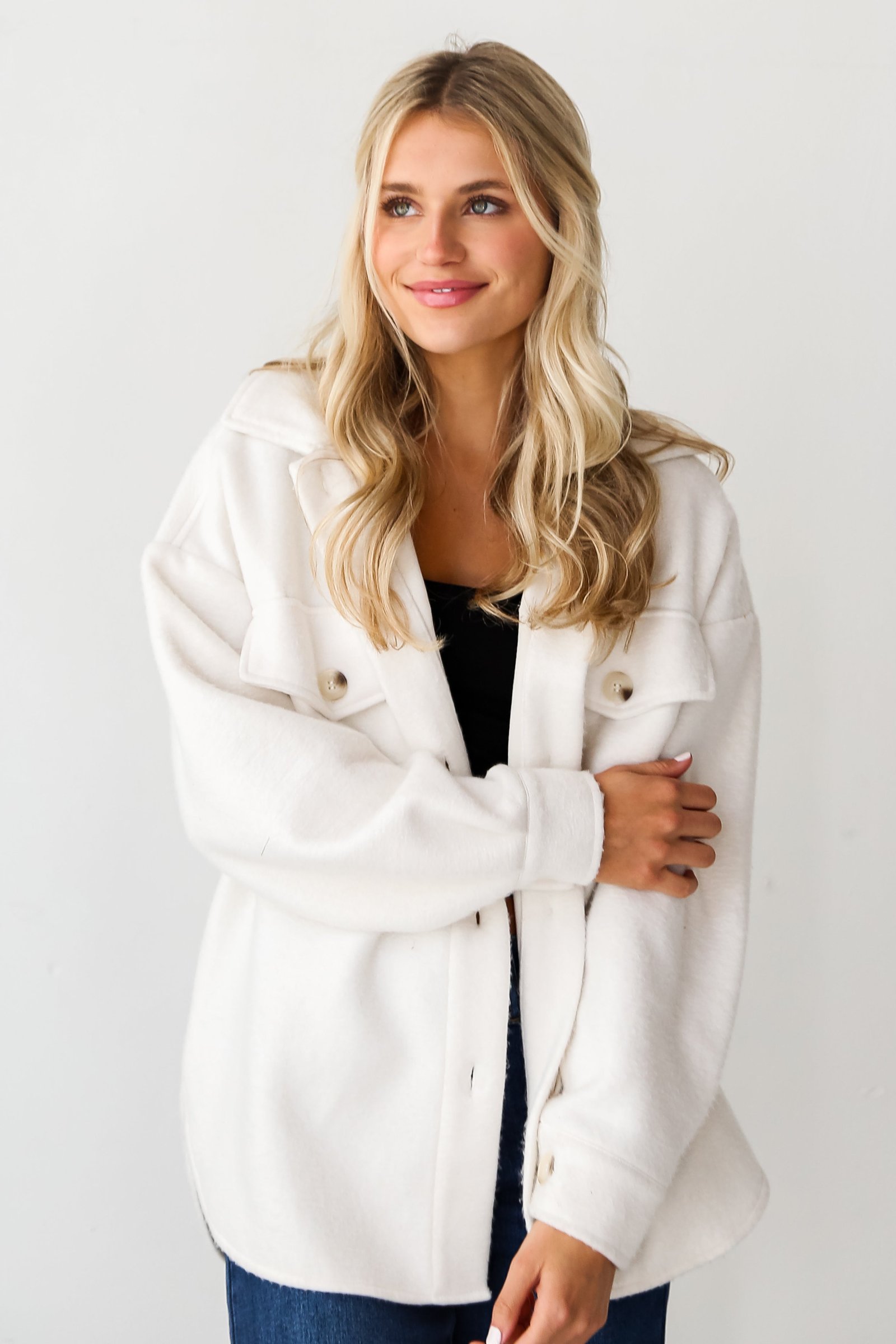 Classy Season Ivory Shacket - DOORBUSTER