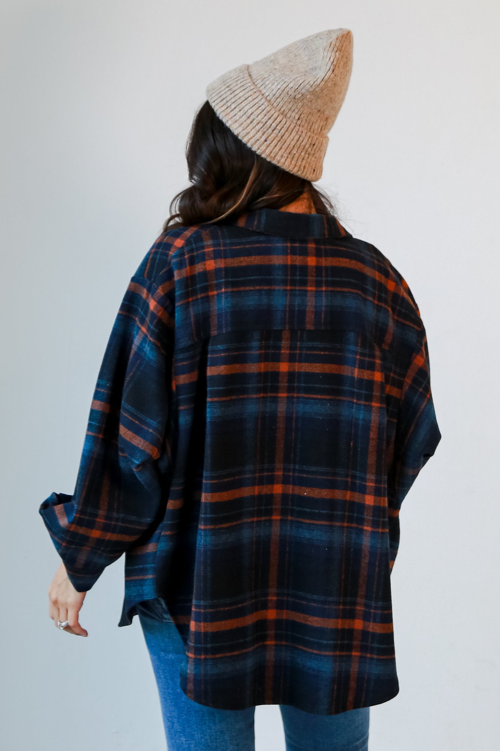 Sweetest Mood Navy Plaid Shacket