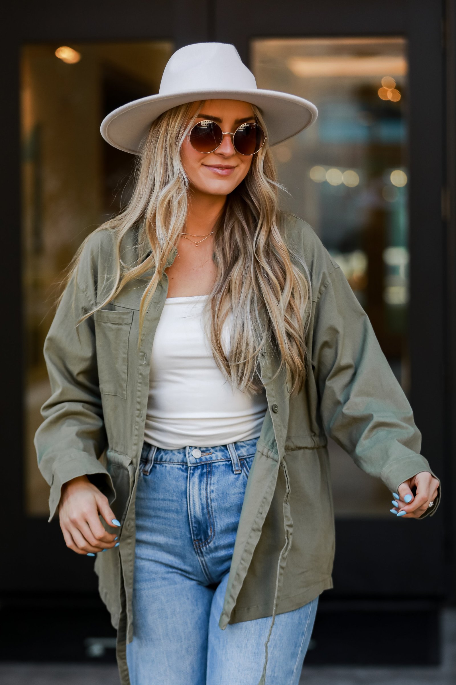 Edgy Arrival Olive Denim Jacket